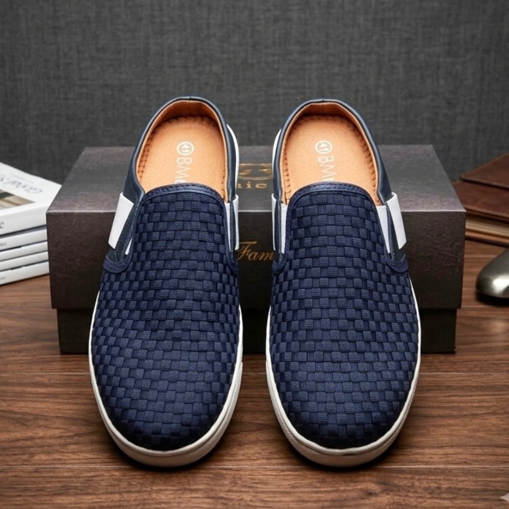 Bernie Mev Slip On Mules Sz EU 41 Woven Elastic Memory Foam Artemis Walking Navy - Picture 14 of 14